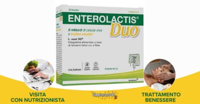 Promozione Enterolactis Duo, voucher trattamento benessere o video consulto con nutrizionista in regalo