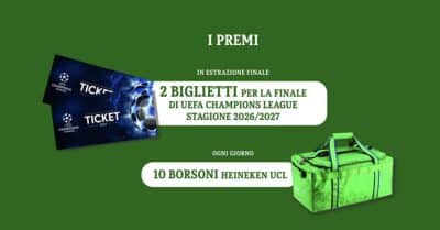 Concorso Heineken verso la finale 2027 Coop, vinci borsoni UCL e viaggio alla finale di Champions League