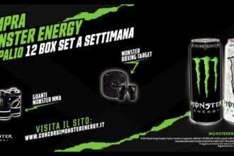 Concorso Monster Energy Aldi 2026 con 60 box set boxing target e guanti MMA in palio