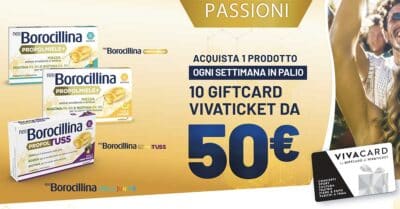concorso Neoborocillina Dai voce alle tue passioni instant win Gift Card Vivaticket 50 euro