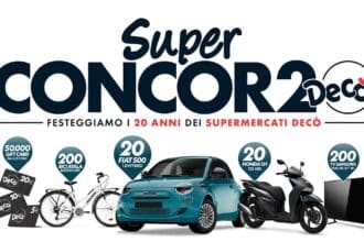 Super Concorso 20 anni Decò premi Fiat 500 scooter Honda TV Samsung Gift Card