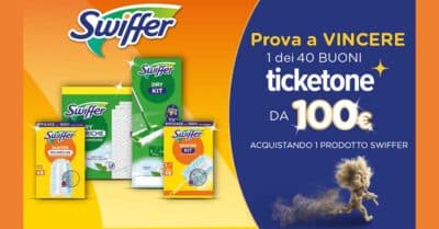 concorso Swiffer Vinci Concerto voucher TicketOne 100 euro instant win