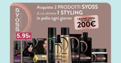 concorso Syoss buono spesa 200 euro instant win prodotti cura capelli