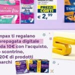 Promozione Lines e Tampax Esselunga, carta prepagata digitale da 10 euro con acquisto
