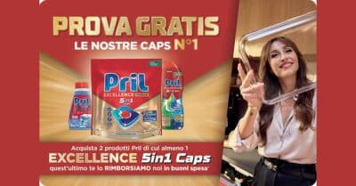 Pril ti rimborsa buoni spesa Excellence Caps 5 in 1 operazione a premio 2026