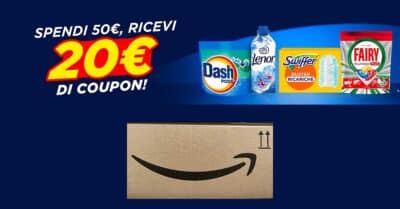 promozione Amazon P&G spendi 50 euro coupon 20 euro Dash Fairy Lenor Swiffer 2026