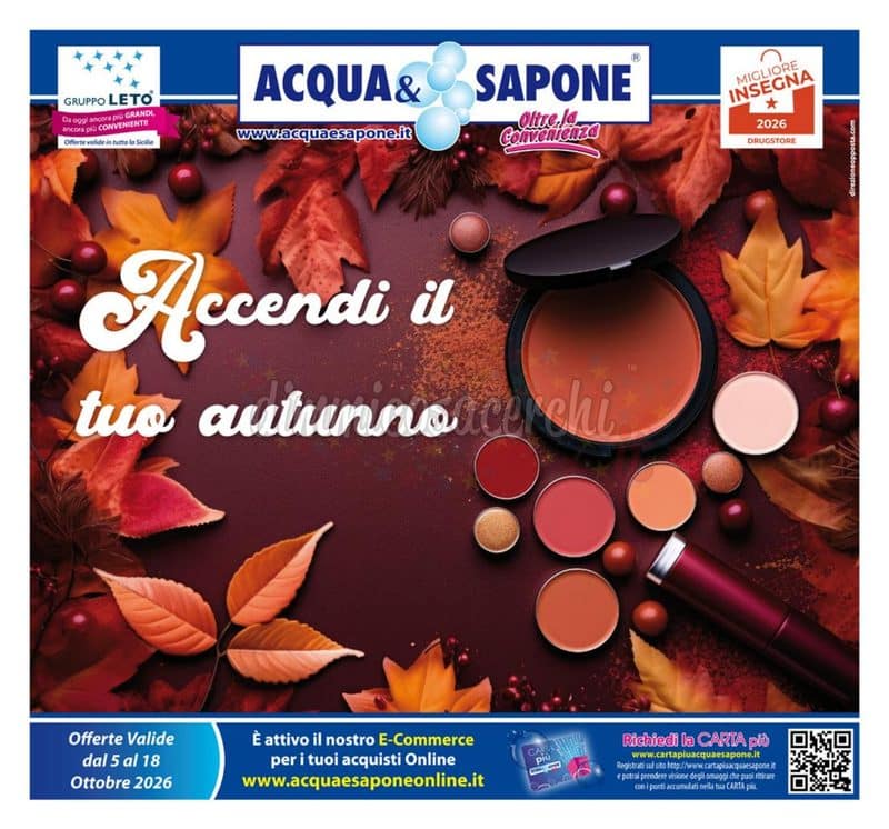 Volantino Acqua e Sapone Sicilia dal 5 al 18 ottobre copertina