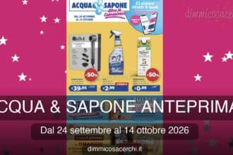 Anteprima volantino Acqua e Sapone Cesar dal 24 settembre al 14 ottobre 2026: nuovi cashback e promo!