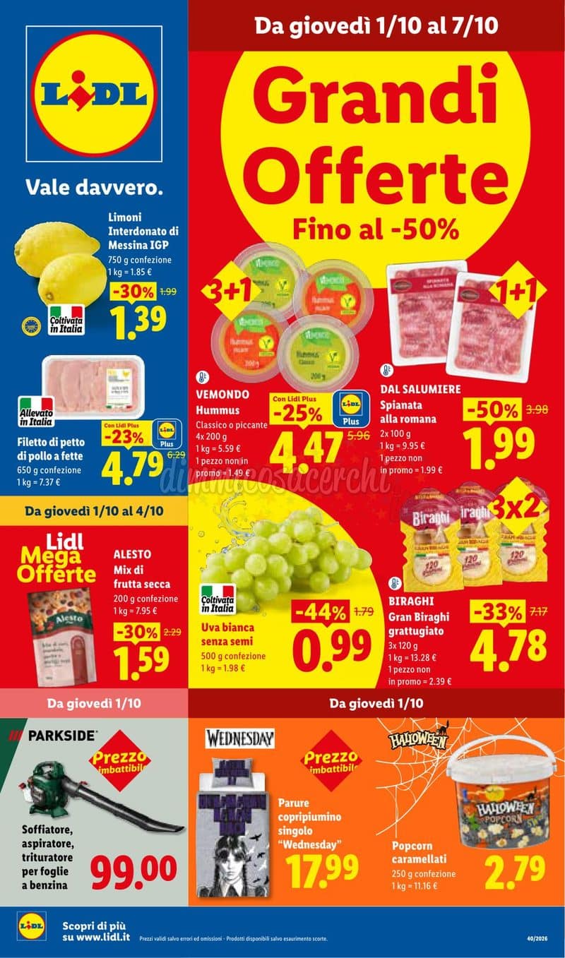 Anteprima volantino Lidl dal 1° al 7 ottobre 2026 pagina 1