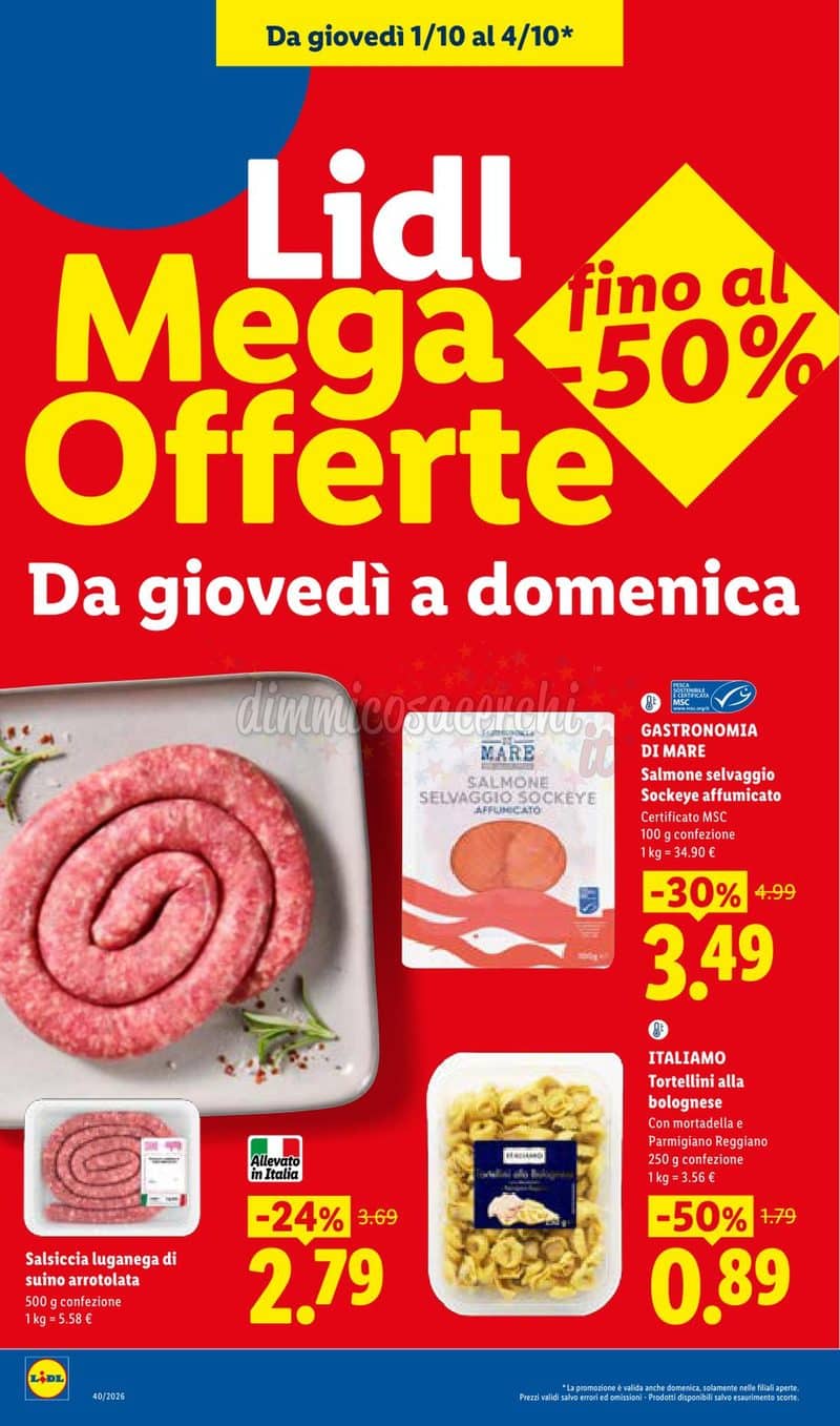 Anteprima volantino Lidl dal 1° al 7 ottobre 2026 pagina 2