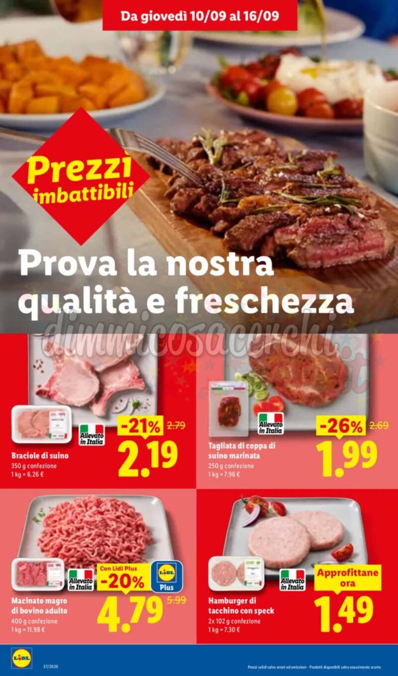 Volantino LIDL dal 10 al 16 settembre 2026