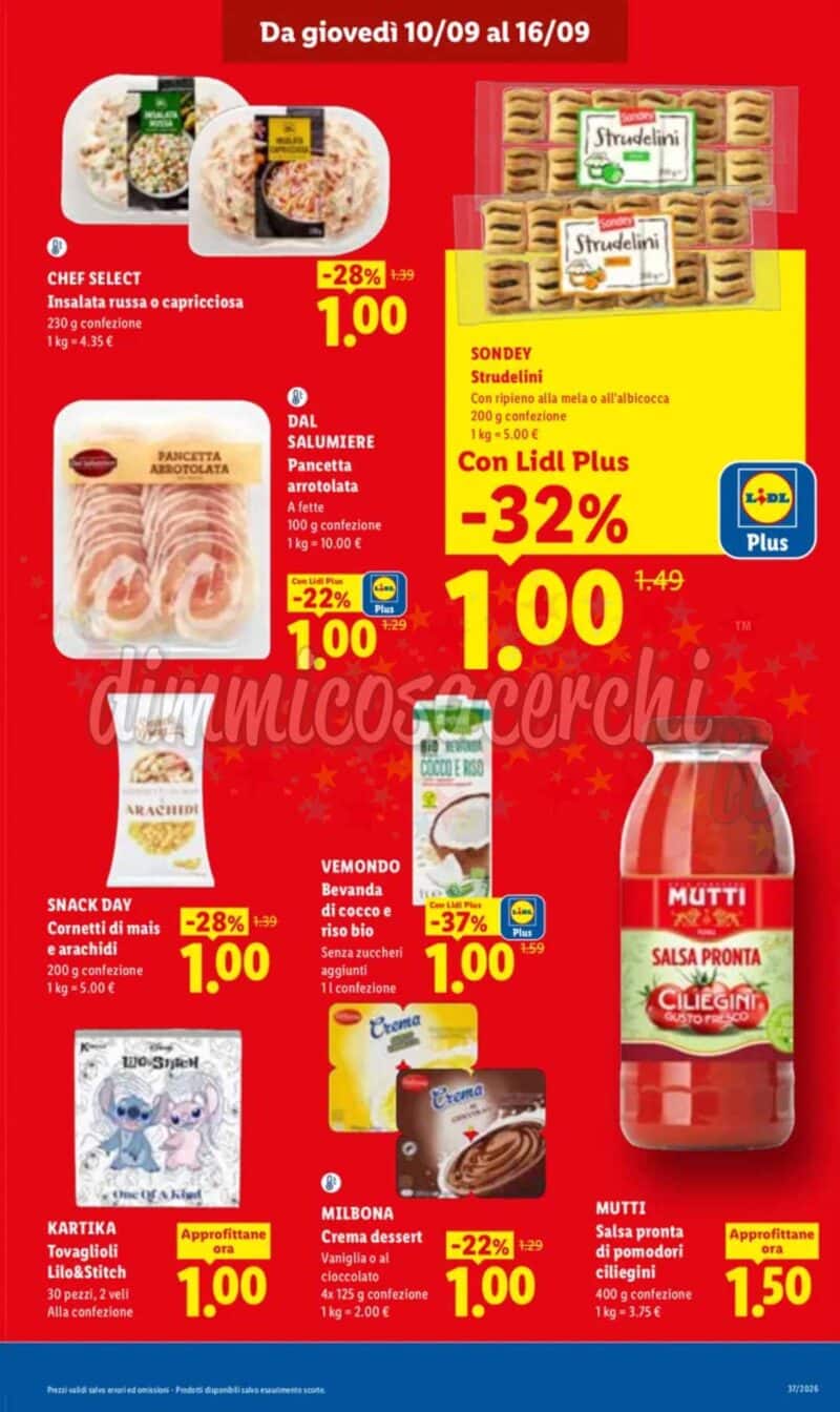 Volantino LIDL dal 10 al 16 settembre 2026