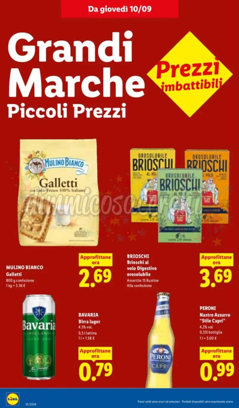 Volantino LIDL dal 10 al 16 settembre 2026