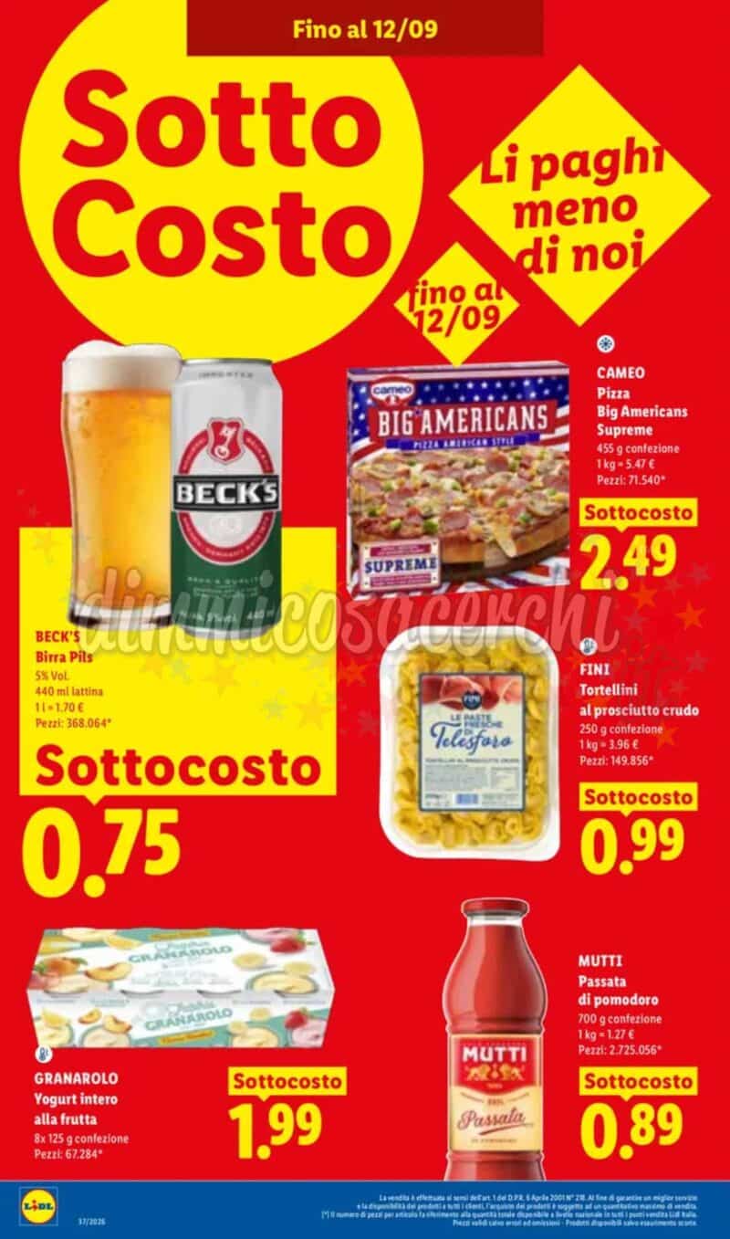 Volantino LIDL dal 10 al 16 settembre 2026