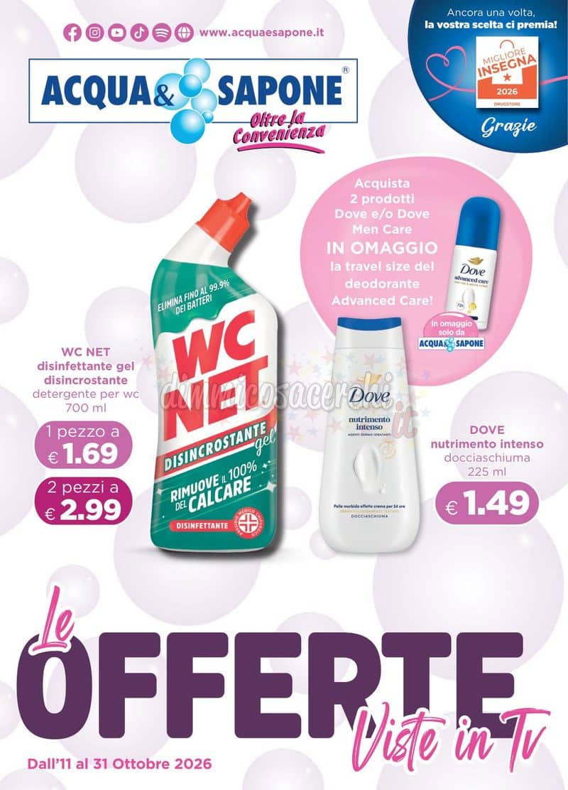 Volantino Acqua e Sapone nazionale dall’11 al 31 ottobre 2026 copertina