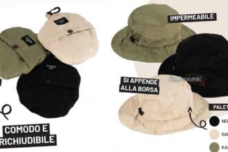 Forbidden Fruit Magazine ottobre 2026 allegato cappello anti-pioggia Boonie unisex nero sabbia kaki edicola