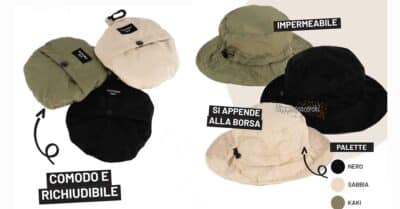 Forbidden Fruit Magazine ottobre 2026 allegato cappello anti-pioggia Boonie unisex nero sabbia kaki edicola