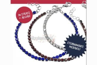 Bracciale tennis in strass e acciaio allegato alla rivista Uomini e Donne Magazine
