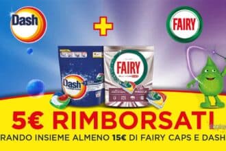 Fairy Caps e Dash Pods per il cashback da 5 euro Fairy Dash Caps&Pods