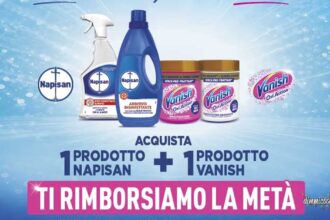 cashback Napisan Vanish rimborso 50 percento scontrino GDO drugstore