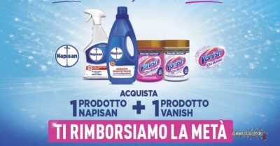 cashback Napisan Vanish rimborso 50 percento scontrino GDO drugstore