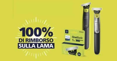 cashback Philips OneBlade rimborso lama ricambio rasoio 2026