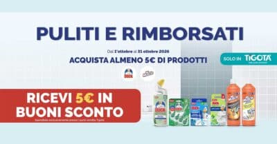 Prodotti Duck e Mr Muscle da Tigotà per l'operazione Puliti e rimborsati
