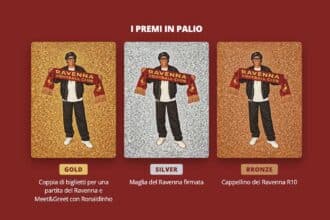 concorso Panini Apri Vinci Celebration 2026 Ronaldinho biglietti maglia cappellino Ravenna