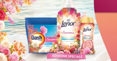Prodotti Dash e Lenor edizione speciale Sanremo per il concorso del viaggio al Festival