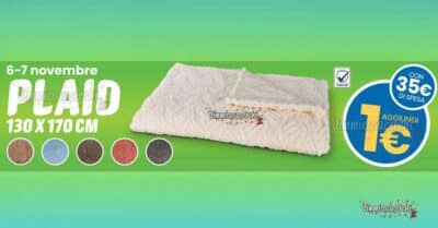 plaid Eurospin 130x170 cm premio certo 1 euro con spesa 35 euro novembre 2026