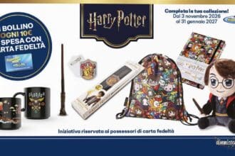 raccolta bollini Harry Potter Risparmio Casa tazze peluche gadget Warner Bros