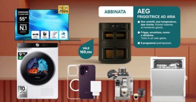 Unieuro friggitrice ad aria AEG in abbinata con prodotti selezionati fino al 29 ottobre